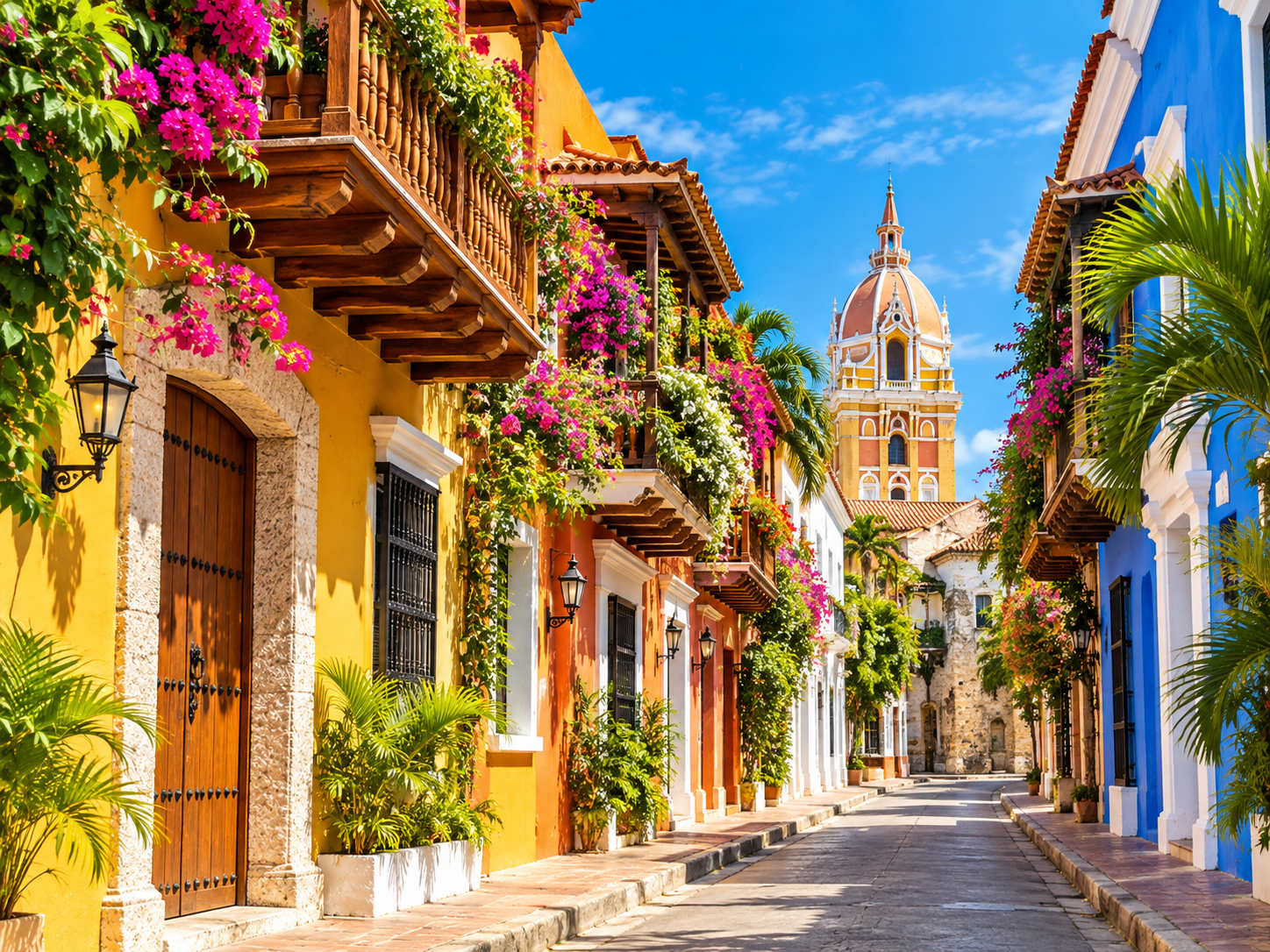 Colombia colorful colonial street